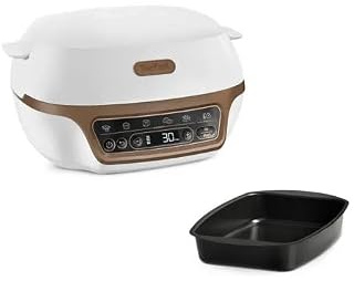 Tefal Cake Factory – Kuchenmaschine, 1100 W, 5 automatische Programme, manueller Modus, Antihaft-Backform inklusive, intelligentes Kochen, Farbe Braun/Weiß KD8001F0