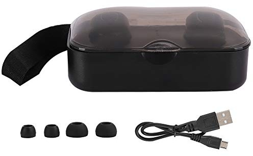 Alomejor TI8S Kabellose Bluetooth-Kopfhörer, Ergonomisches Design mit Ladebox für Sport und Outdoor-Aktivitäten, Schwarz, Tragbar, 2 Einheiten (Black)