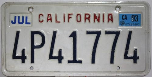 US Original California Nummernschild USA Auto - Kennzeichen License Plate Metall Schild aus Kalifornien