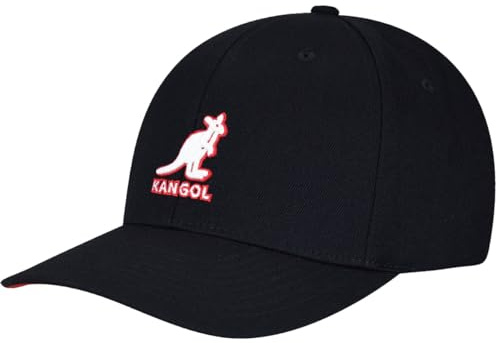 Kangol 3D Wool Flexfit Cap Basecap Fullcap Baseballcap Baseballkappe Wollcap (L/XL (58-61 cm) - schwarz)