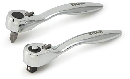 Titan 11203 2-teiliges gekröpftes Mikro-Ratschen-Bit-Treiber- und Ratschen-Set