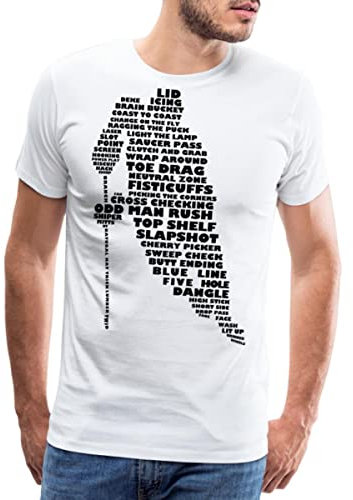 Spreadshirt Eishockey Terminologie Ice Hockey Begriffe Männer Premium T-Shirt, L, Weiß