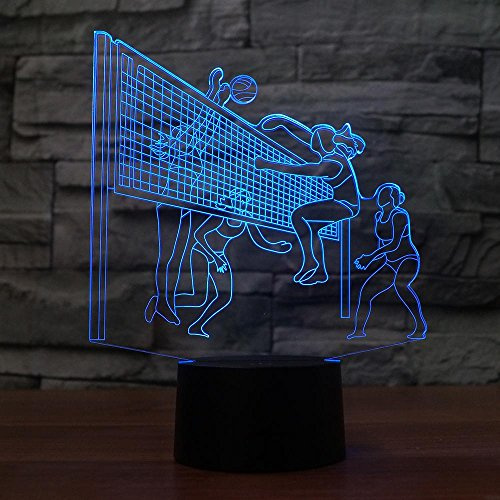 Jinson well 3D volleyball spielen led Lampe optische Illusion Nachtlicht licht, 7 Farbwechsel Touch Switch Tisch Schreibtisch Dekoration Lampen USB Kabel kreatives Spielzeug