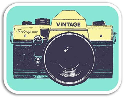 2 x 10 cm Cámara Retra Pegatinas de Vinilo - Fotografía Fresca del Ordenador portátil # 17734 (10 cm de Ancho)