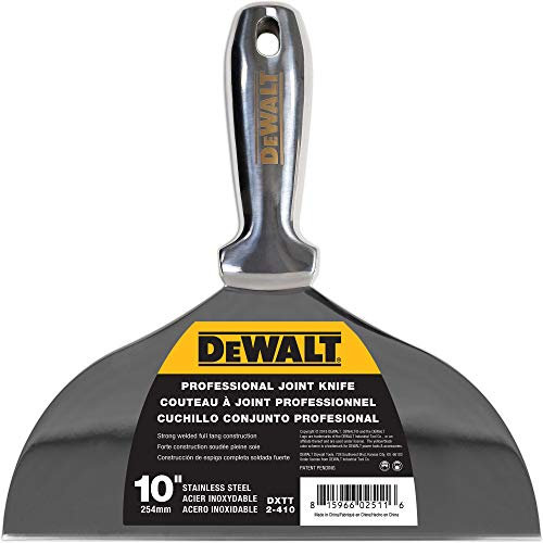 DEWALT 25,4 cm Edelstahl-Messer | einteilige Premium-Knetklinge aus poliertem Metall | 2-410