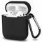 ELLENNE Cover Silicone Slim Compatibile per Apple AIRPODS 1 E 2 Custodia AntiGraffio + Gancio (Nero)