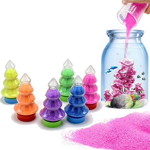 XIAOHONG 6 Stück bunter magischer Sand – Weltraumsand, hydrophober Sand, Sand, Spielzeug, Geschenke für Kinder, Stressabbau, Lernwerkzeug, Neuheiten, Partygeschenke
