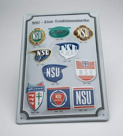 NSU - Eine Traditionsmarke Blechschild A8-8995