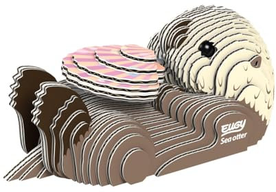EUGY 650060 Seeotter, 3D Tier-Puzzle für Kinder und Erwachsene zum Zusammenbauen, DIY Tierfigur, Bastelset ab 6 Jahren