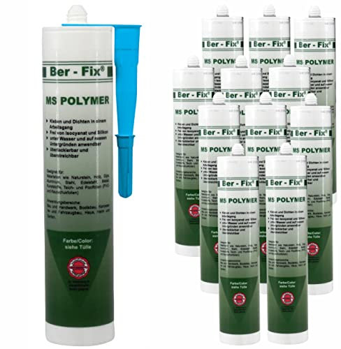 Ber-Fix 12x MS Polymer Kleber Pool-Blau 440g – Wasserfester Montagekleber für Poolreparaturen, elastisch & extrem haftstark