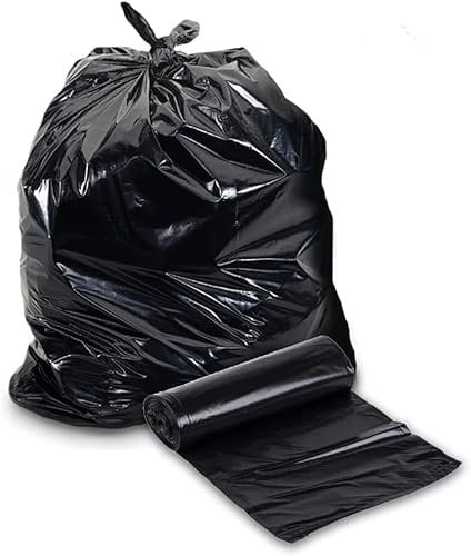 IB KOOT Pack of 50 Extra Heavy Duty 75L Bin Bags Refuse Sacks Bags, Black Plastic Bin Liners, Ultra Strong Leak-Resistant Bin Bag 100% Recycled Material Ideal for DIY Garden, Household, Home & Kitchen