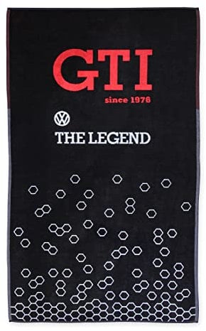BRISA VW Collection - Volkswagen Strand-Bade-Sauna-Tuch-Liegetuch im GTI Design (GTI The Legend/Schwarz)