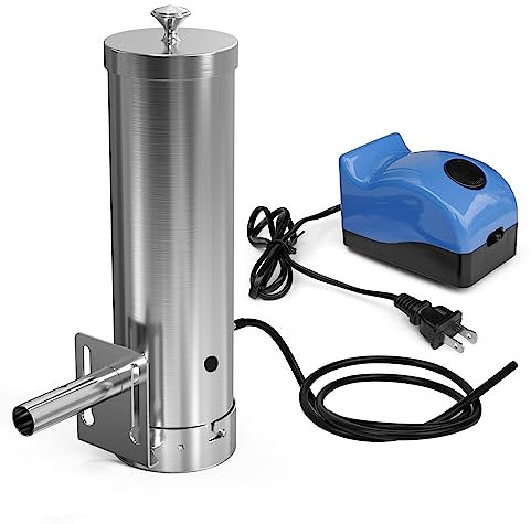 Generador de humo frío con tapa y bomba de aire, ahumador eléctrico portátil para barbacoa, pellets de madera, ahumador al aire libre, accesorio de parrilla para carne, verduras, ahumado caliente y