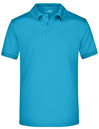 James & Nicholson Herren Aktiv Polo - Funktionelles Poloshirt aus Micropolyester | Farbe: turquoise | Grösse: 3XL