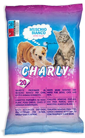 MascoTime – Hygiene-Tücher für Hunde, Katzen und Haustiere, Feuchttücher, Pfotenreiniger für Hunde, hergestellt in Italien (20 Stück)