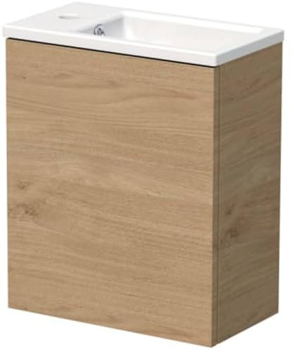Beaux Marseille Waschtisch mit Waschbecken links 40cm Eiche Natur