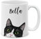 MUGBREW Tazza da caffè personalizzata con il tuo nome o testo, regalo personalizzato per Natale, compleanno, anniversario, tazza da caffè in ceramica da 325 ml, tazza da tè - gatto nero bianco smoking