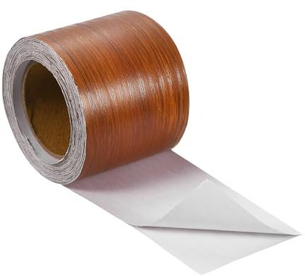 sourcing map Wood Grain Tape, 2 x33 Ft Self Adhesive Wood Grain Repair Patch for Baseboards, Doors, Floor Repair, Furniture Home Decor Red Cedar