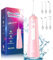 Munddusche Kabellos, Water Flosser for Teeth Mit 4 Modi & 8 Stufen 7 Düsen 300ML Tank Munddusche für Zahnzwischenraumreiniger Zahndusche Mundspülung Elektrisch Oral Irrigator Zähne 2025 (Rosa)