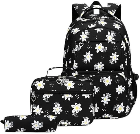 VIDOSCLA Girls Daisy Backpack Elementary Students BookBag School Bag for Kids