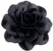 Tissu Satiné Surdimensionné Fleur De Rose Extra Large Grandes Broches Camélia En Soie Broche Pour Femme Fête De Mariage Danse Banquet Robe Costume Accessoires De Cérémonie Bijoux Cadeaux (Noir)