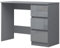 FWStyle Modern Grey Gloss 3 Drawer Dressing Table Home Office Desk Scandinavian Style Matt Frame
