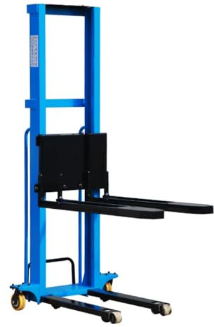 Carrello elevatore elettrico per camion, carrello elevatore idraulico, Sollevatore per camion, Impilatore manuale per pallet, Forca regolabile, Carico 800 kg, Altezza di sollevamento 180cm