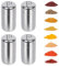 4pc Mini Salt Shakers, Salt and Pepper Shakers, Small Mini Salt and Pepper Shakers, Spice Shaker, Stainless Steel Salt Shaker for Travel, Camping (P Hole)