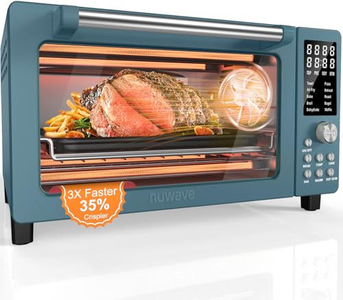 Nuwave Bravo Pro Smart Air Freyer Combo-Toaster, Airfryer Konvektionsofen, 12-in-1-Funktionen mit schnellerer und sogar knuspriger Technologie, 1800 W, 22-400 °F, PFAS-frei, 21