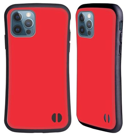 Head Case Designs Rot Blockfarben Hybride Handyhülle Hülle Huelle kompatibel mit Apple iPhone 12 / iPhone 12 Pro