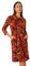 Roman Originals Cowl Neck Dress for Women UK - Ladies Button Detail Shift Work Office Autumn Winter Knee Length Casual 3/4 Full Length Sleeve Round High Warm Neckline - Red Orange - Size 14