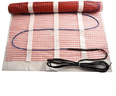 Zeroupshop Electric Underfloor Heating Kit, Underfloor Heating Mat, Electric Radiant Floor Heating 220V Digital Thermostat Floor Heating Pad,Cable Type Heating(50cm*1m)