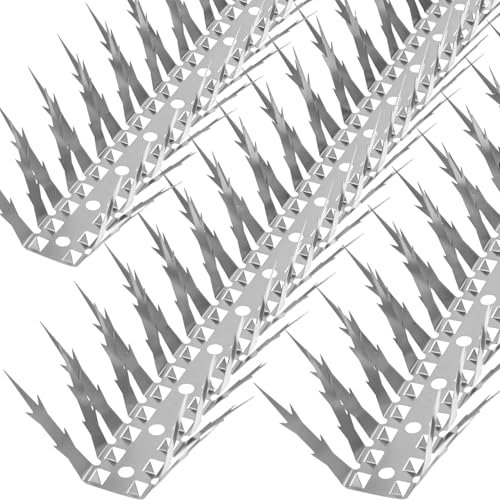 3M/10FT Taubenabwehr Spikes, Edelstahl Vogelabwehr Spikes, Vogelschreck, Taubenschreck, Taubenabwehr Balkon, Vogelschutz Spikes für Balkon Dach Fenster Garten Dachrinne (10 Stück)