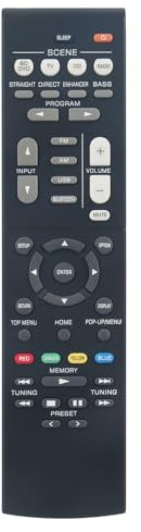 AULCMEET RAV561-ZZ43210 Replacement Remote Control Compatible with Yamaha 1080p AV Receiver Home Cinema RX-V385 HTR-3072 RXV385 HTR3072