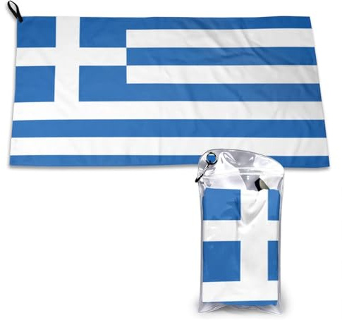 OIBNKCN Ultra-saugfähige Mikrofaser-Handtücher mit griechischer Flagge, für Strand, Küche, Sport und Reisen, leicht, schnell trocknend und tragbar