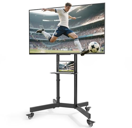 ECOTINY Heavy Duty TV Stand on Wheels for 32-86 Inch TVs