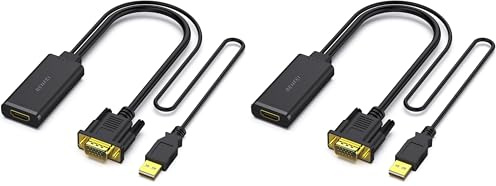 BENFEI VGA to HDMI Adapter, 1080P Converter with Audio From Computer/Laptop VGA Source to HDMI TV/Monitor (Pack of 2)