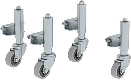 Feder-Bremsrollen, 1 Satz (4 Stück), Durchmesser 50 mm zum Selbstanbau passend für Podeste mit 3-4 Rollen