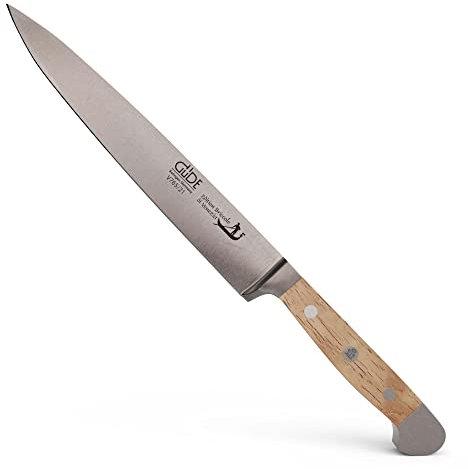Güde Solingen - Cuchillo jamonero forjado, 21 cm, madera de briccole, ALPHA-BRICCOLE DI VENEZIA - Cuchillo de Trinchar, doble virola, Hecho a mano en Alemania