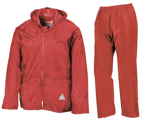 Result Herren Regenanzug bestehend aus Regenjacke und Regenhose, wasserdicht S,Rot