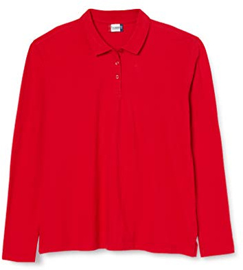 CliQue Damen Classic Long Sleeved Womens Marion Polo Poloshirt, rot, 42(Hersteller Größe: X-Large)