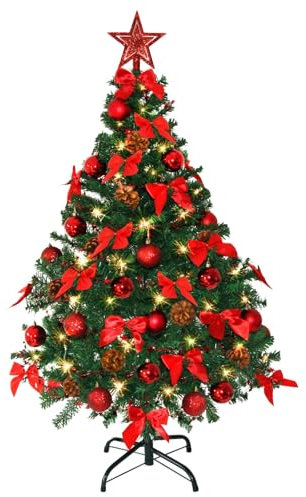 Weihnachtsbaum künstlich (WBD) mit Weihnachtsdeko und Led Lichterkette mit Fernbedienung Weihnachtsbaum mit Beleuchtung Weihnachtsbaum geschmückt mit Beleuchtung Christbaum künstlich Weihnachten