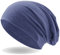 Hatstar® Klassische Slouch Long Beanie Mütze | leicht und weich | für Damen und Herren | Übergangsmütze für Frühling und Sommer (Jeans Blau meliert)