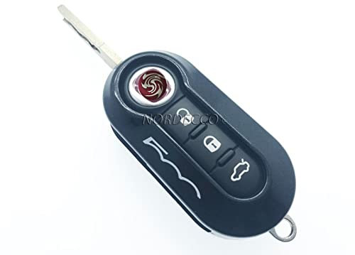 Protex Hochwertiger Schlüsselanhänger für Fiat 500C 500 - 500L 500X Abarth Grande Punto Brava Panda Stilo Linea (schwarz)