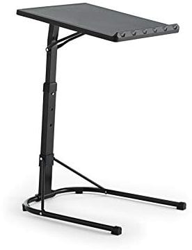 KITHOME - Mesa Plegable Auxiliar con Altura Ajustable, 43x43x63/68/73cm, Negro