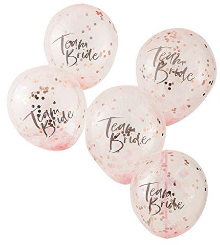 Ginger Ray Floral Hen Party Konfetti gefüllt dekorative Luftballons rosa 5 Stück mehrfarbig, 3