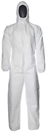DuPont ProShield 20 | Schutzanzug mit Kapuze, Kategorie III, Typ 5 und 6 | Weiß | Größe XL, 50 Stück