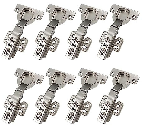 LOOTICH 95 Grad Eckanschlag 40mm Hydraulisch Scharnier mit Dämpfung Dicktürscharnier Schwerlast Scharniere für SCHWERE DICKE TÜR Küchenschrank Kleiderschrank Schranktür Möbel 8 Stück