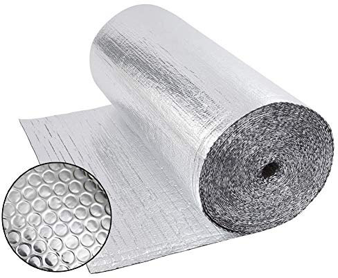 Dripex Aluminisierte Isolierfolie Dämmfolie Doppelte Alu-Luftpolsterfolie Dachisolierung 3-4mm Isolierungsfolie Wärmehaltung (1.0x30m - 30㎡)