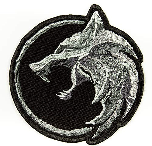 The Wolf Amulet Patch / TV Series and Game Emblem / Embroidered Iron On (3.8 x 3.9)